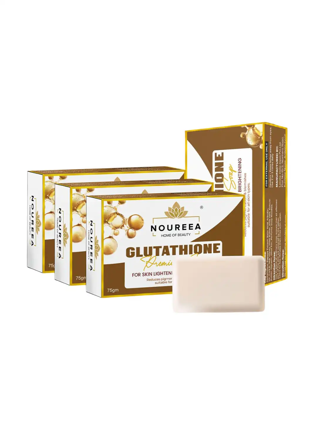 Buy Noureea Set Of 4 Glutathione Premium Soap For Skin Brightening - 75 g Each - Soap for Unisex 36554338
