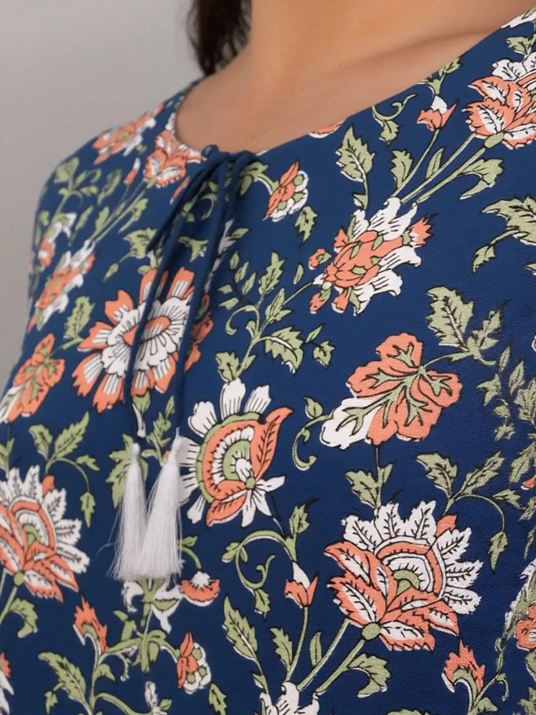 Buy Fashion Zest Floral Printed Keyhole Neck Tunic - Tunics for