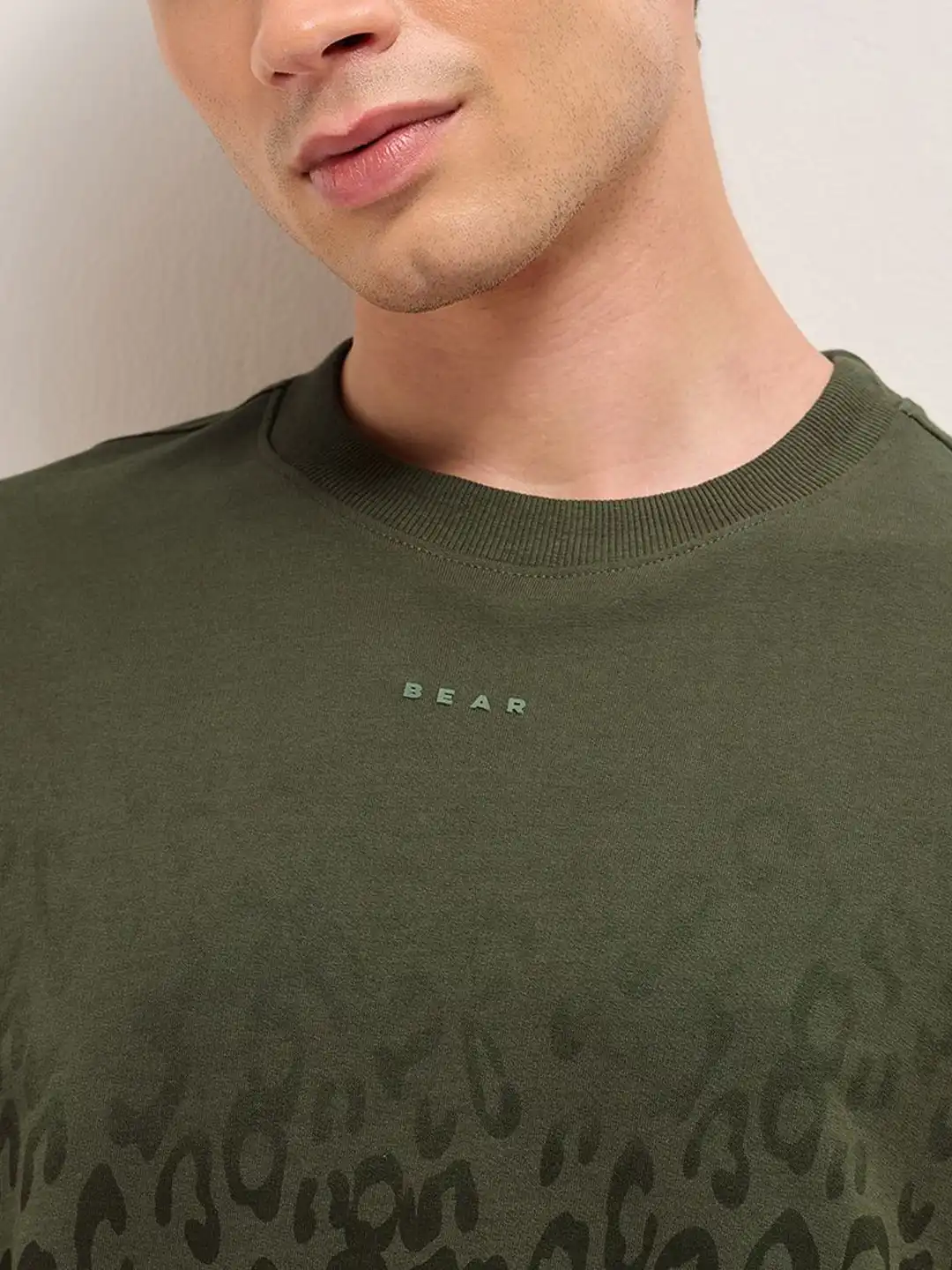 Buy THE BEAR HOUSE Oversized Leopard Printed Crew Neck Pure Cotton