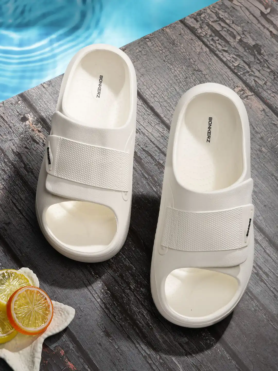 Buy Bonkerz Men Slip-on Sliders With Velcro Detail - Flip Flops