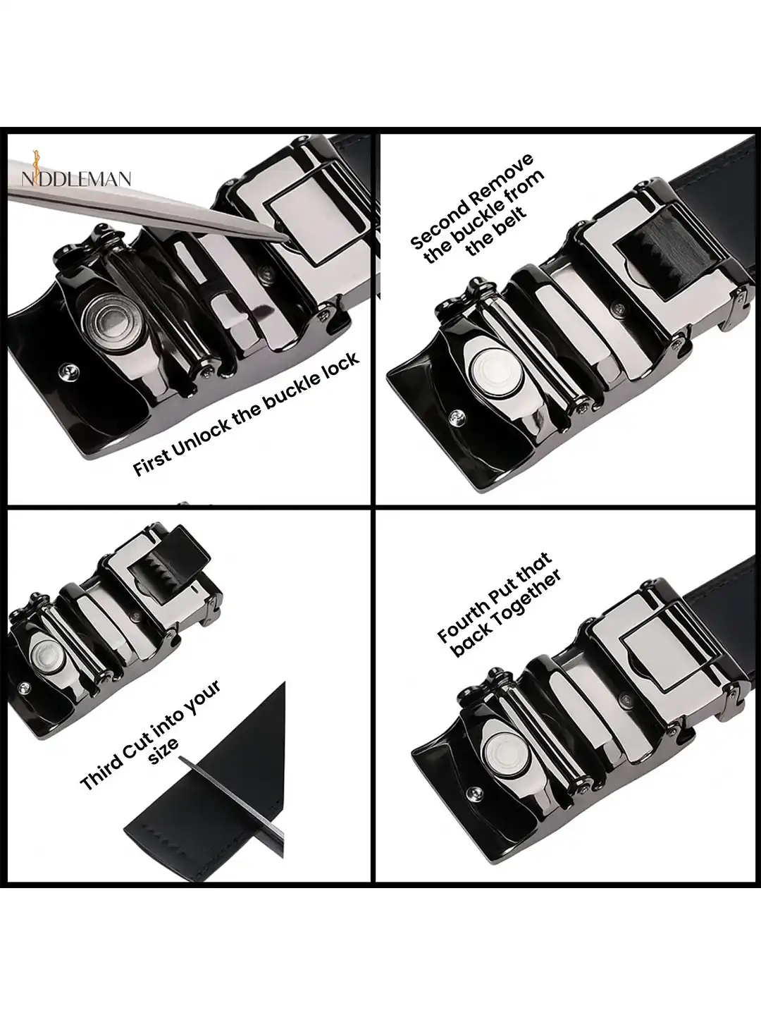 Buy Niddleman Men Pack Of 2 Slider Buckle Belt - Belts for Men