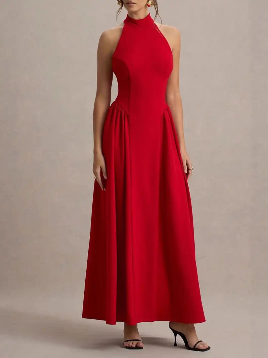 Buy bebe Red Halter Neck Fit & Flare Maxi Dress - Dresses for Women 36637580 | Myntra Buy bebe Red Halter Neck Fit & Flare Maxi Dress - Dresses for Women 36637580 | Myntra