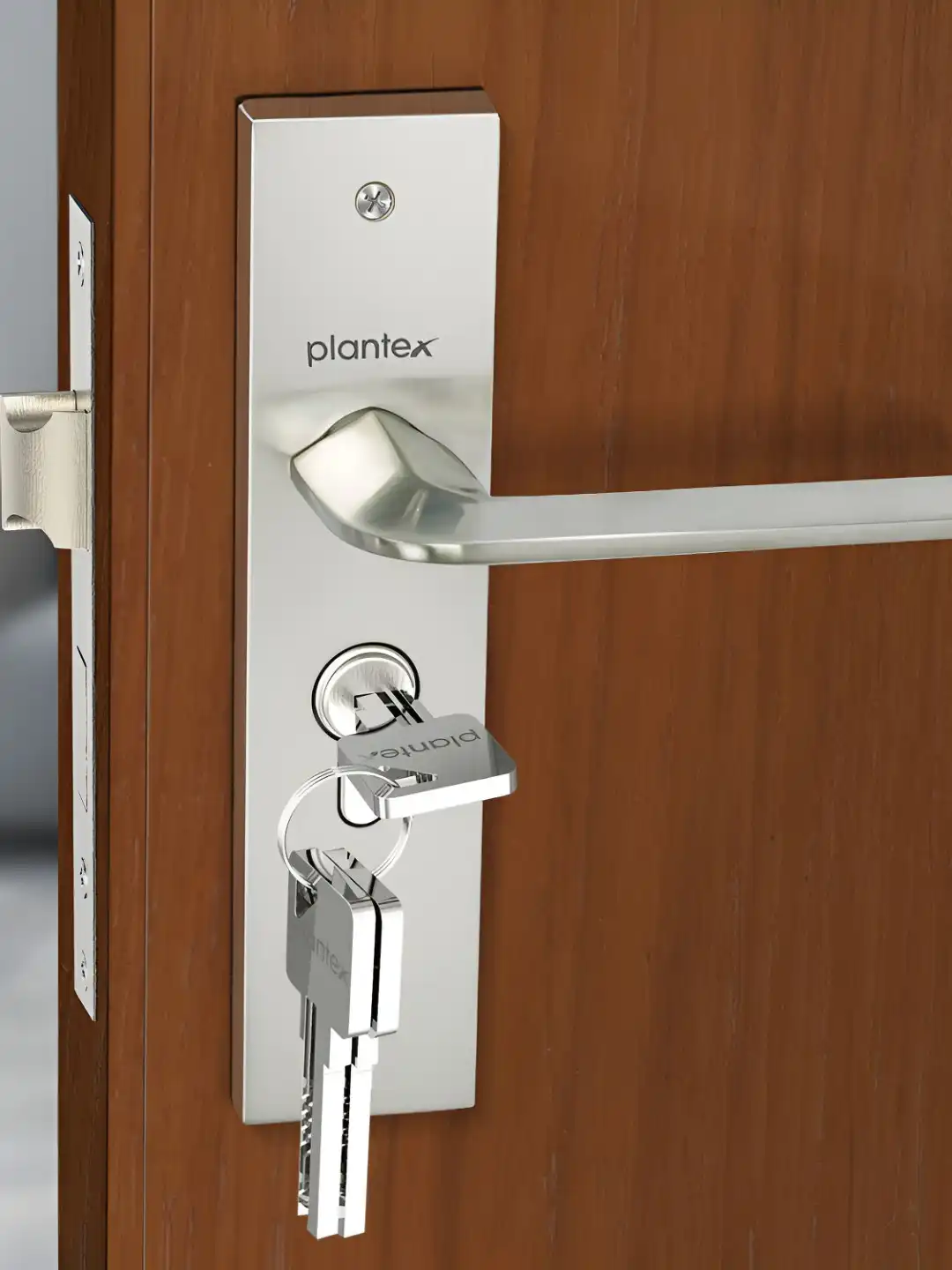 Buy Plantex Silver Mort Handle Lock - Door Lock for Unisex