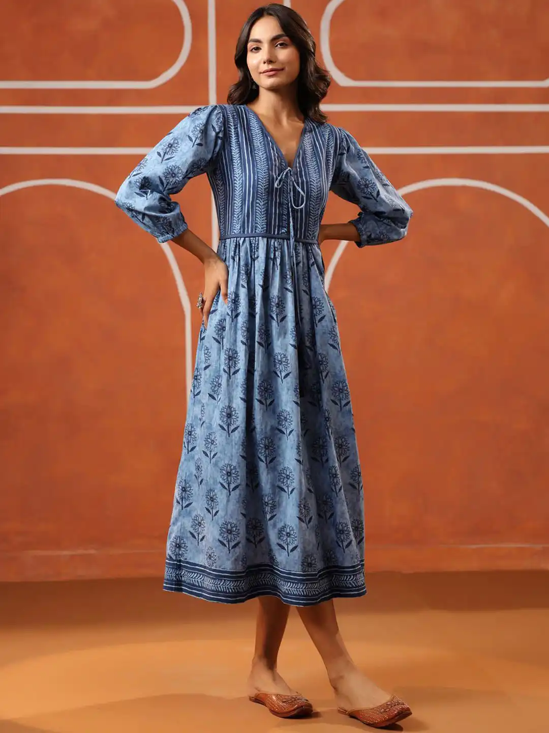 Buy Jaipur Morni Women Printed Cotton Dress - Ethnic Dresses for Women 36218754