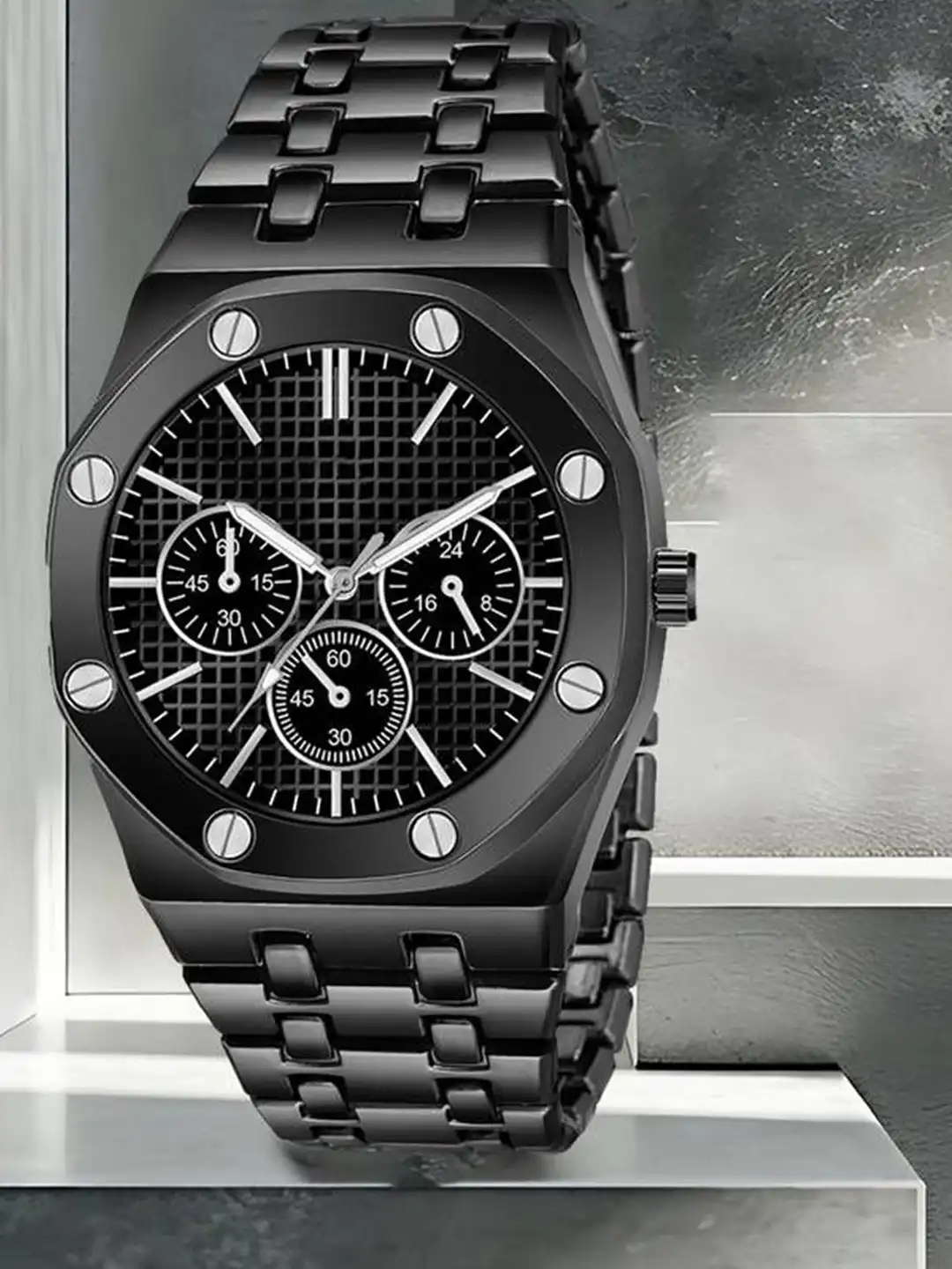 Buy YUKAX Men Textured Stainless Steel Bracelet Style Straps