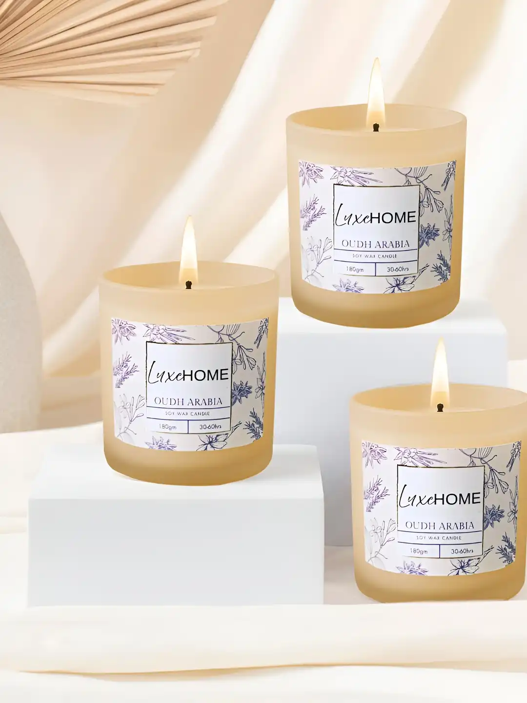 Buy LUXEHOME INTERNATIONAL Set of 3 Oudh Arabia Jar Candle