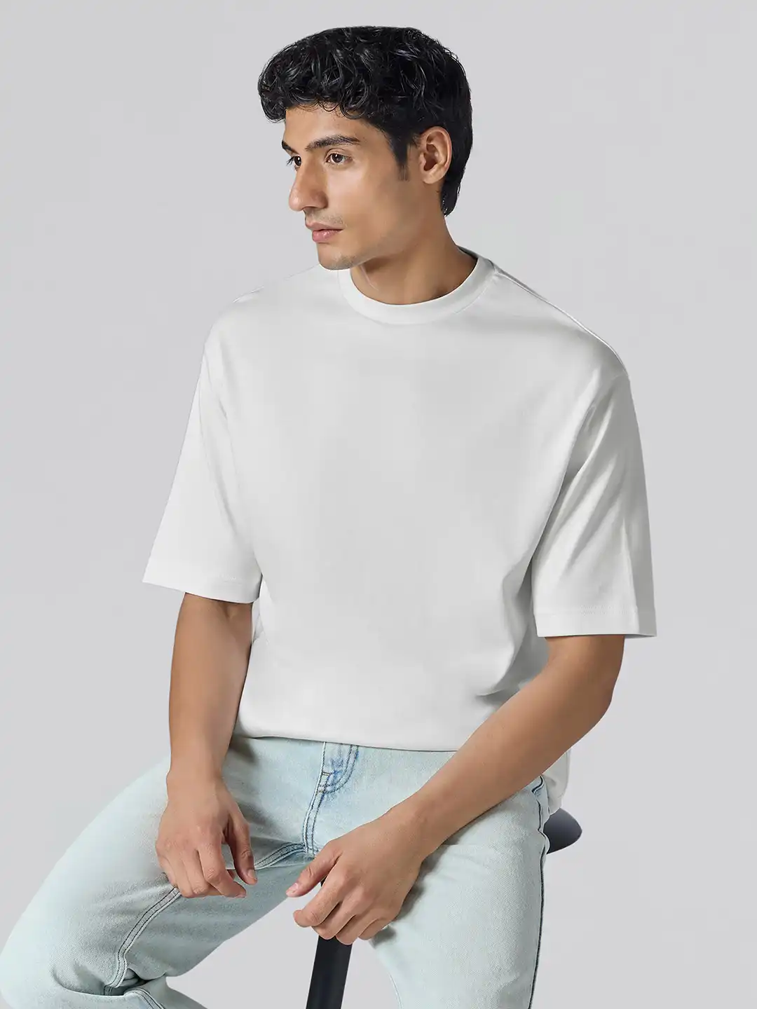 Buy XYXX Men Solid Round Neck Cotton Oversized Lounge Tshirts