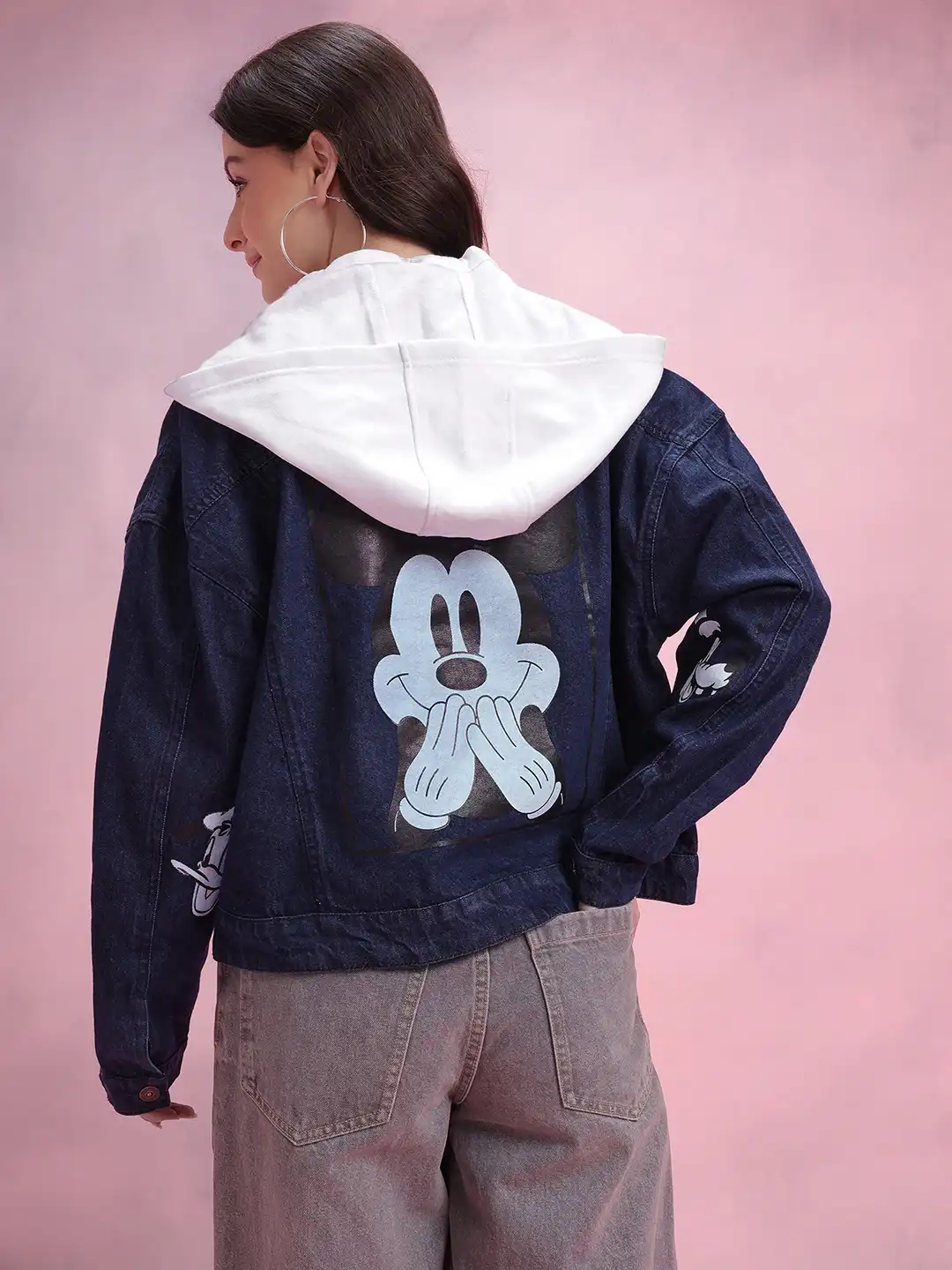 Buy DressBerry x Disney Mickey Mouse Printed Hooded Denim Jacket