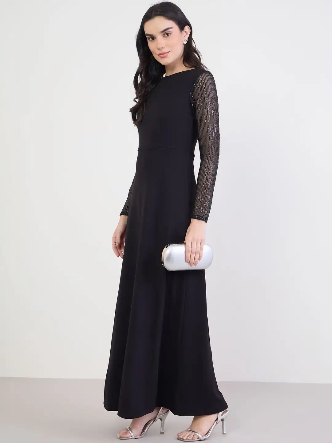 mermaid dress myntra Buy Styli Sequin Long Sleeves Mermaid Maxi Dress - Dresses for Women  38187509