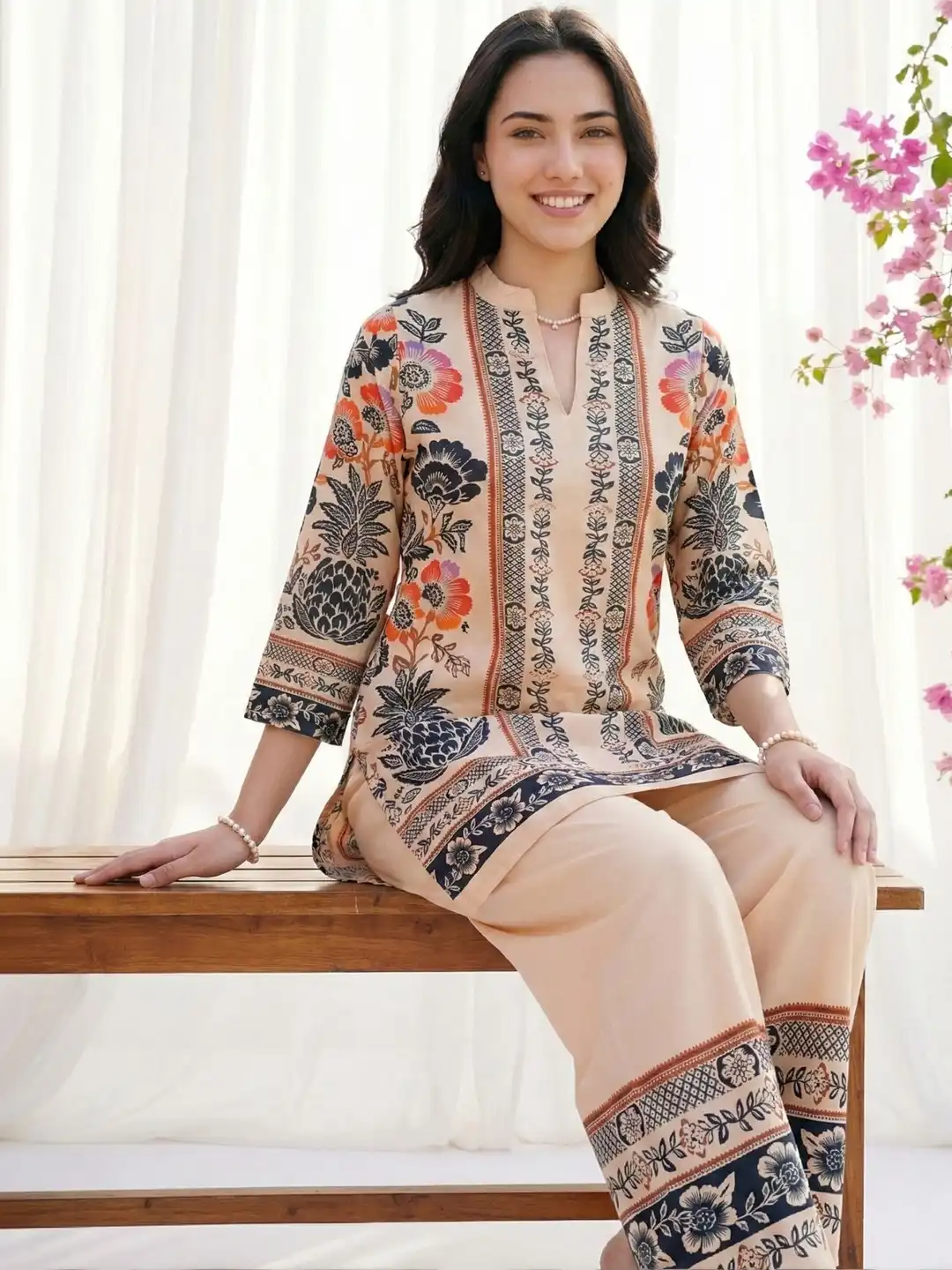 Buy HERE&NOW Women Ethnic Motifs Printed Regular Kurta with