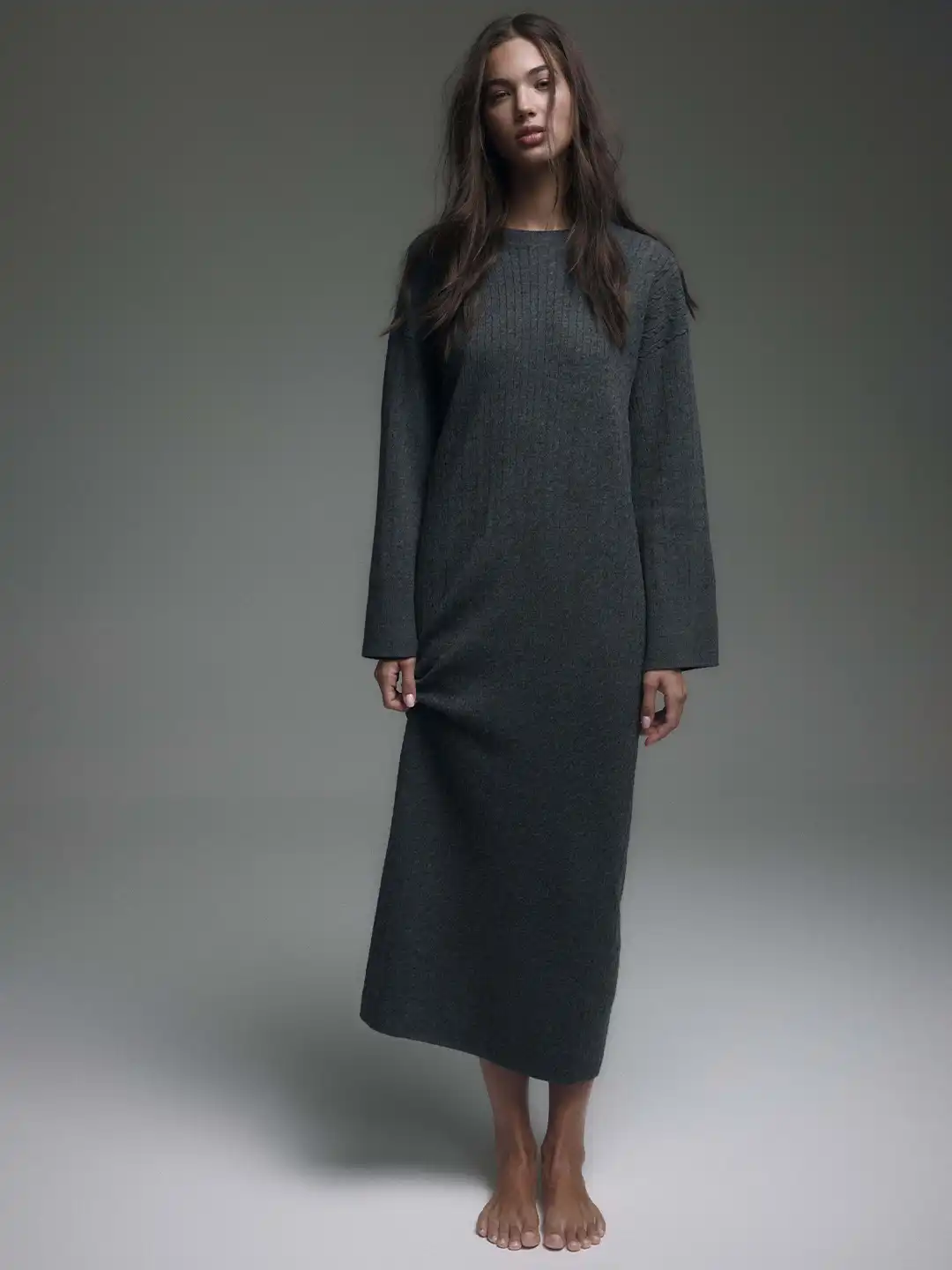 ankle length knit dress Ailina Sweater Dress in Black M main image 0