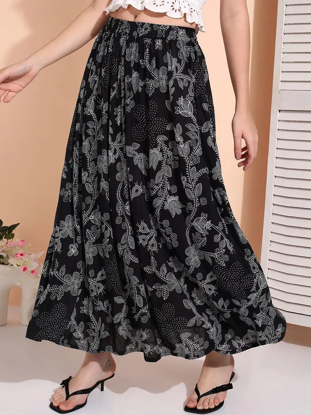 Buy VAHSON Printed Maxi Flared Skirts - Skirts for Women 38617751