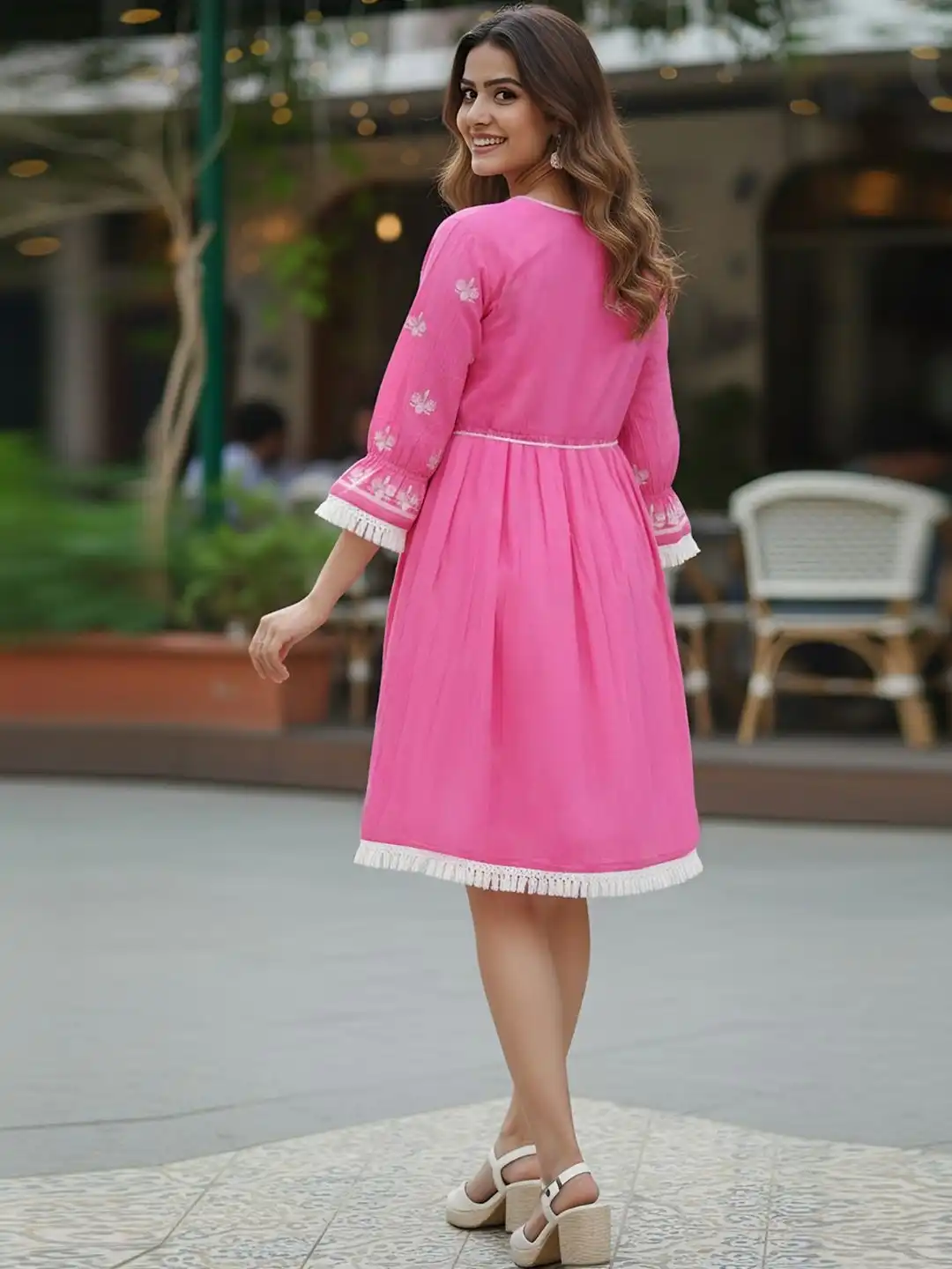 Buy Zolo Label Floral Embroidered Fit & Flare Dress - Dresses for