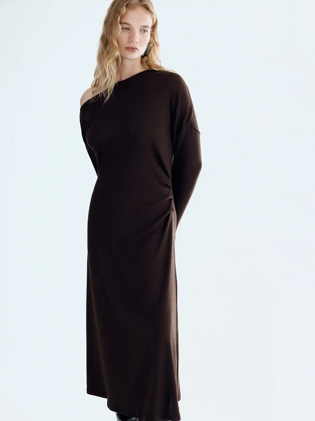 h&m long sleeve jersey dress Ladies - Dark Blue Long-Sleeved Jersey Dress - Size: XS
