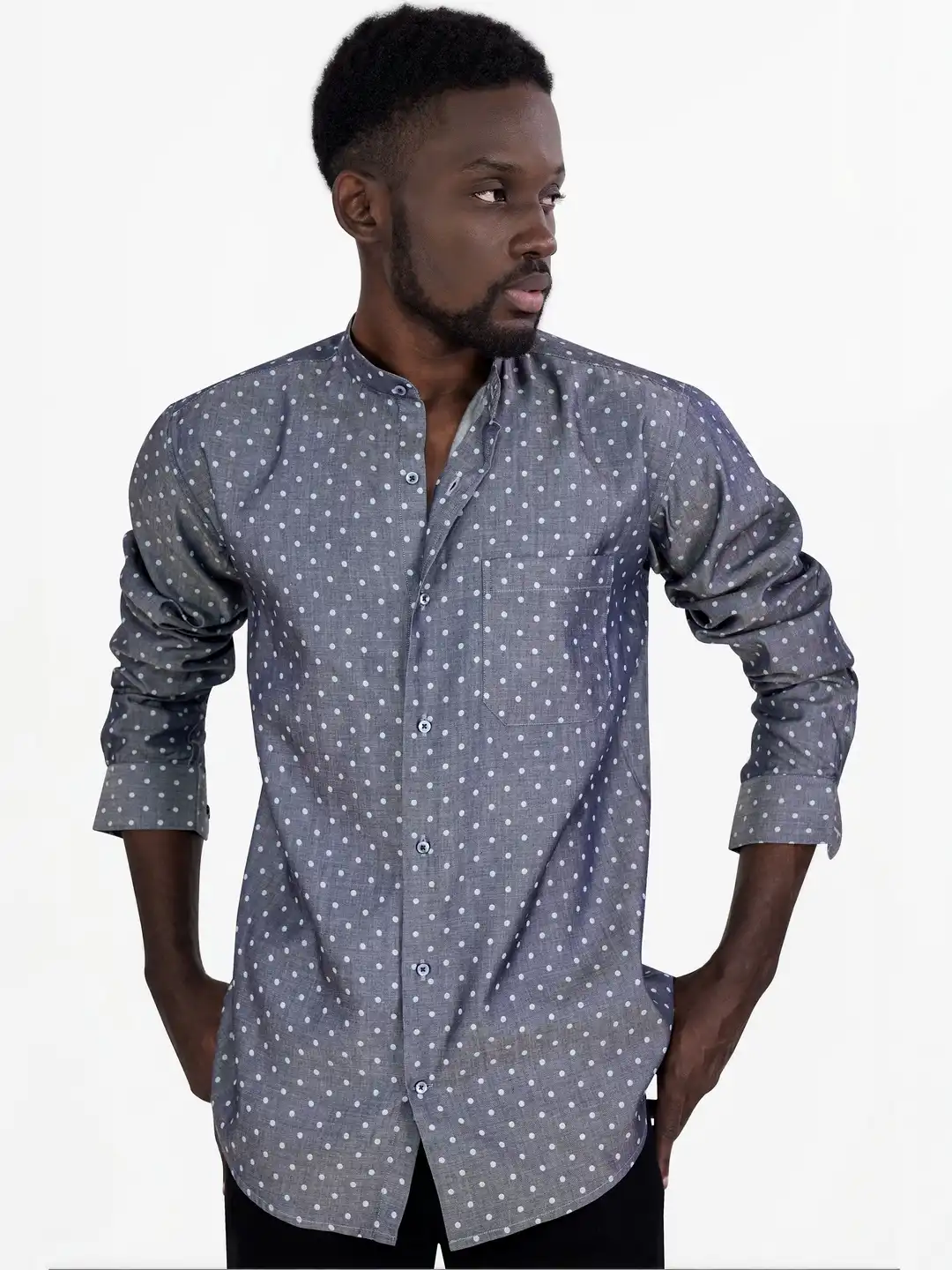 blue polka dot dress shirt mens Buy FRENCH CROWN Men Standard Casual - Shirts for Men 38643643 blue dress saint + An elevated essential for second look wedding dress Size:Custom Size(leave your size in the note box)