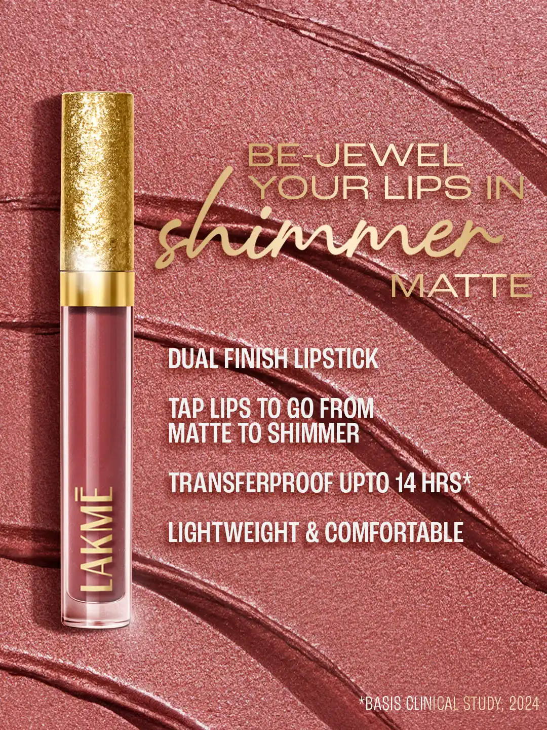 Buy Lakme Be-Jewel Shimmer Matte Finish Lip Liquid 3.5ml - Iced