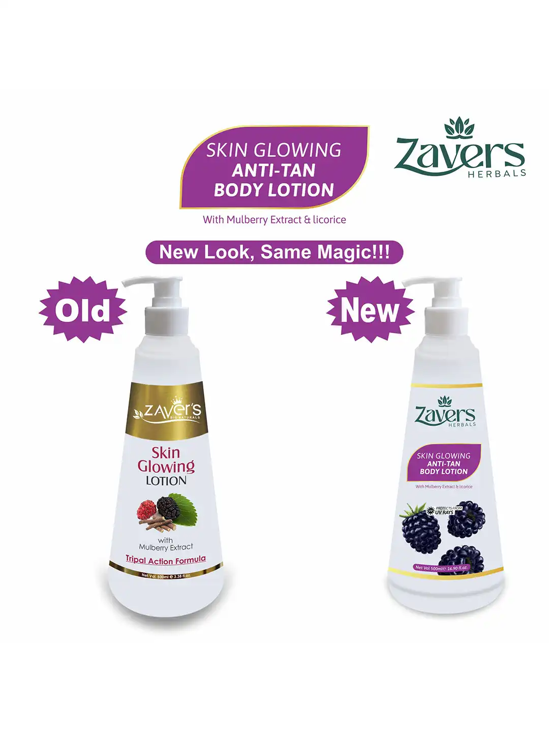 Buy Zavers Set Of 2 Skin Glowing Lotion With Mulberry Extract- 500