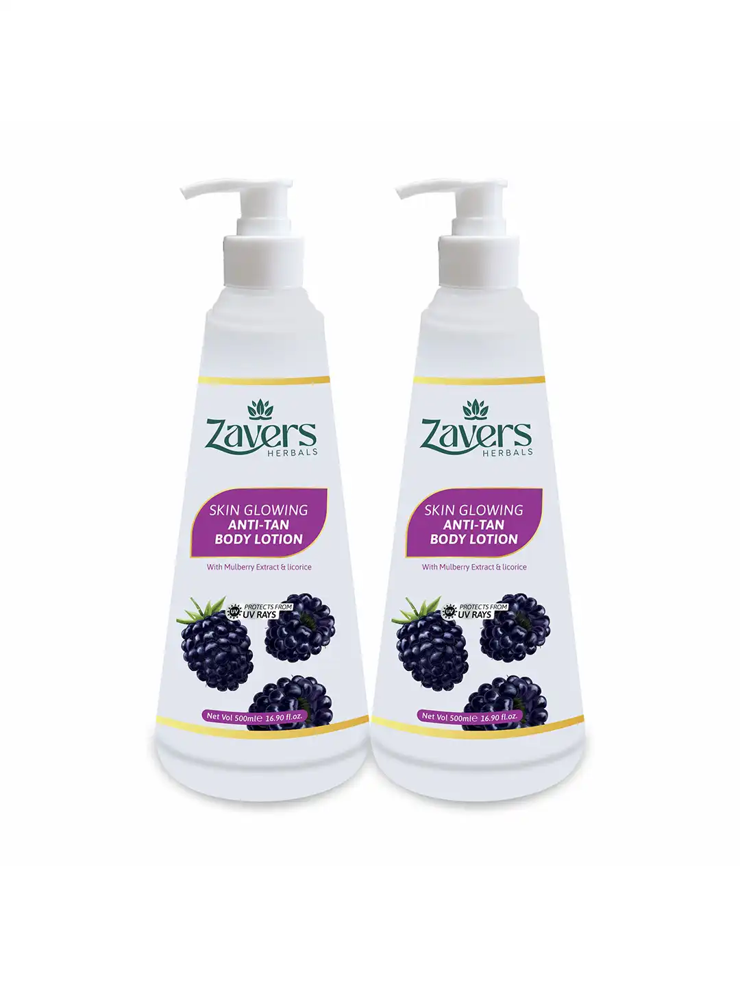 Buy Zavers Set Of 2 Skin Glowing Lotion With Mulberry Extract- 500
