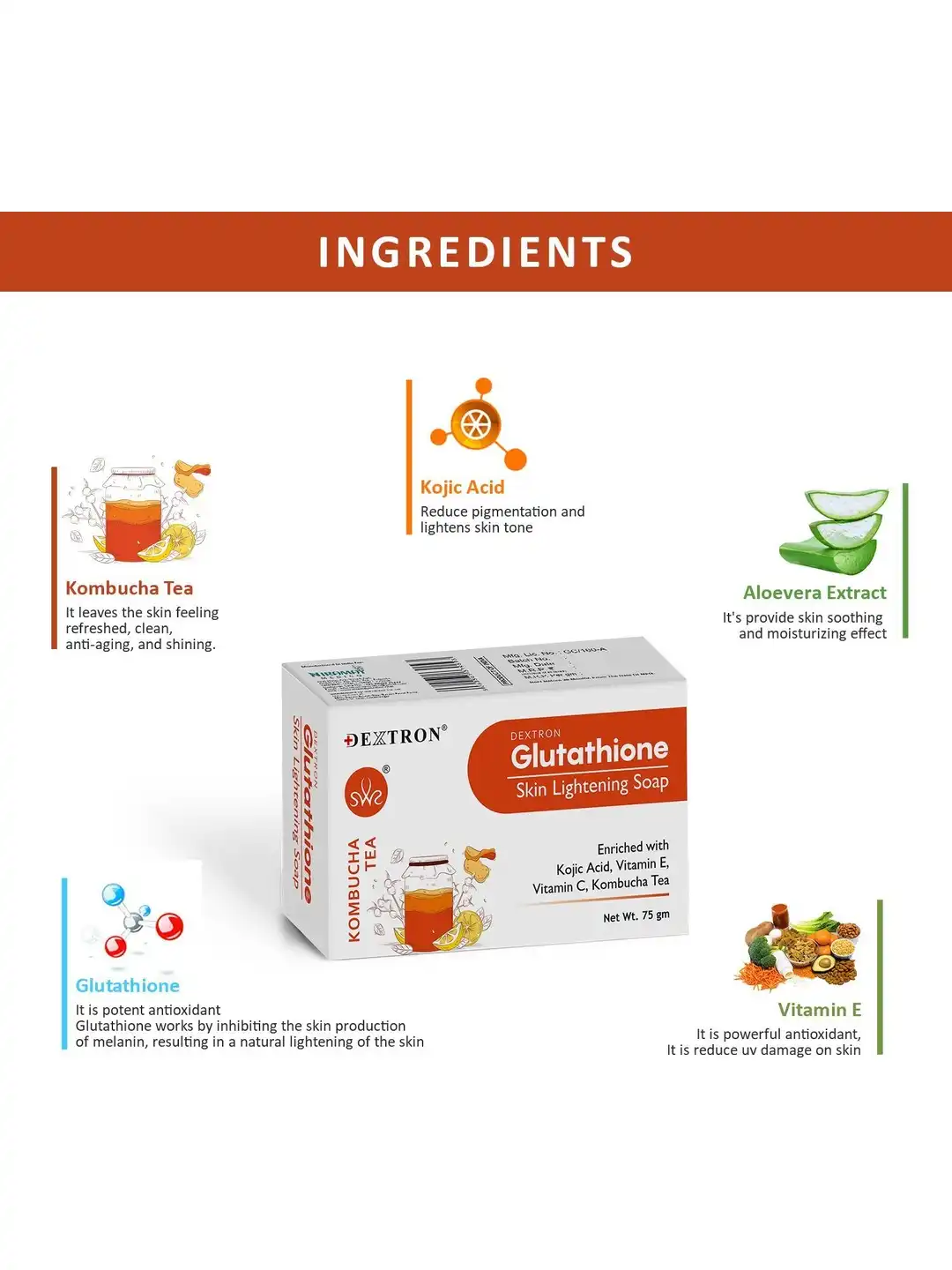 glutathione tea Buy Dextron Set Of 6 Skin Lightening Kombucha Soaps - 75 g Each - Soap for Unisex 38738087 full body whitening capsules Size:25mg/5ml How GHK-Cu Strengthens Hair