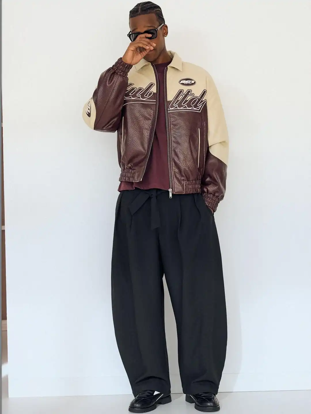 BERSHKA ブラウンレザージャケット S Buy Bershka Colour block leather effect jacket - Jackets for Men
