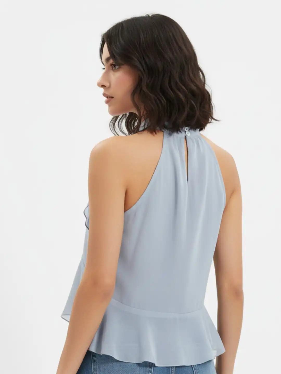 本日限定　shirred frill halter tops Buy glitchez Halter Neck Ruffles Detail Top - Tops for Women