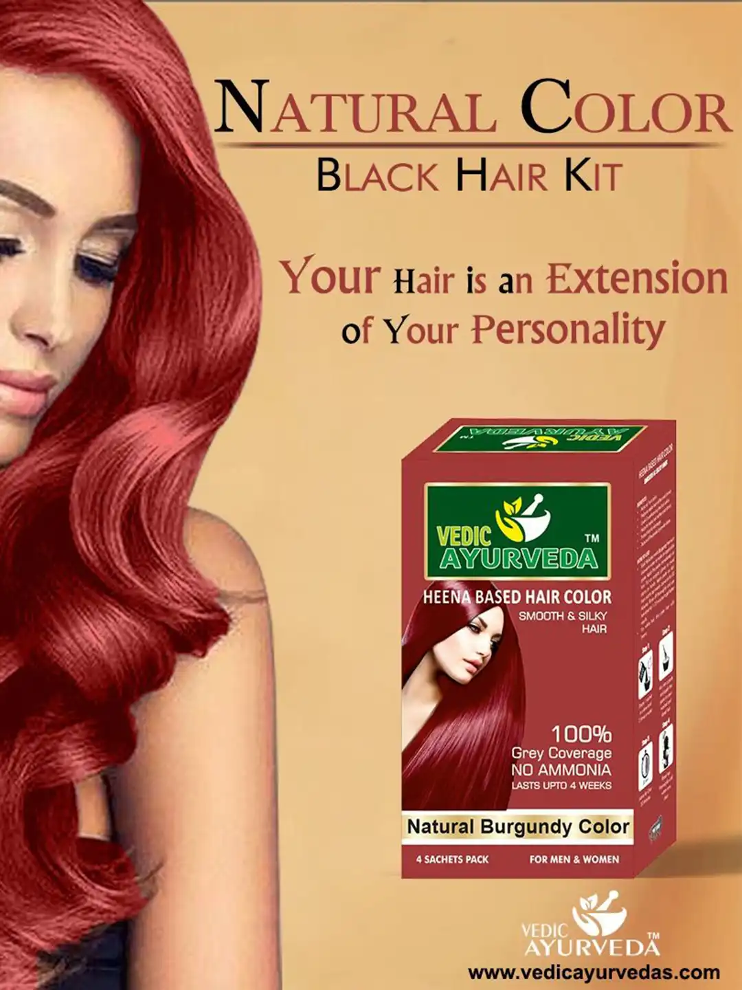 Buy VEDICAYURVEDA Henna Based Ammonia Free Hair Color - 100 g