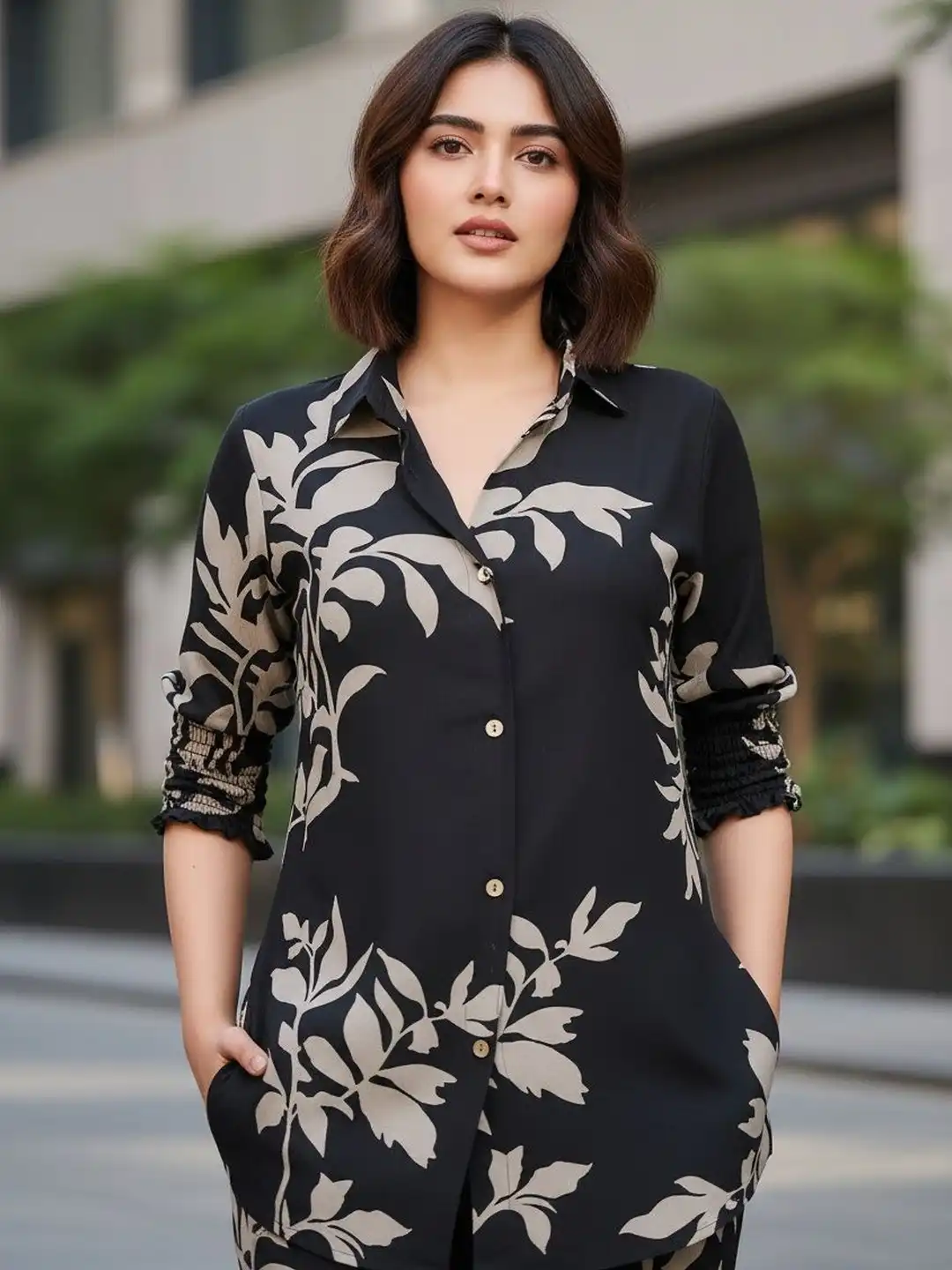 Buy SZN Women Printed Shirt with Trousers - Co-Ords for Women