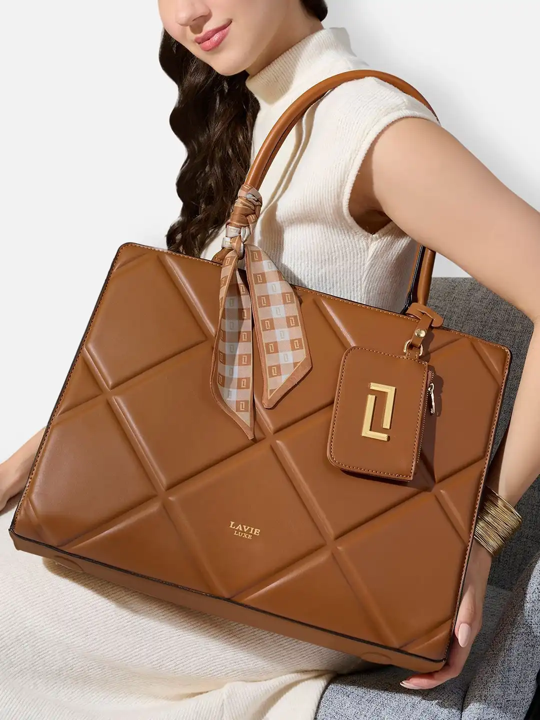 Buy LAVIE LUXE Women Quare26 Extra Large 14 Inch Satchel Handbag