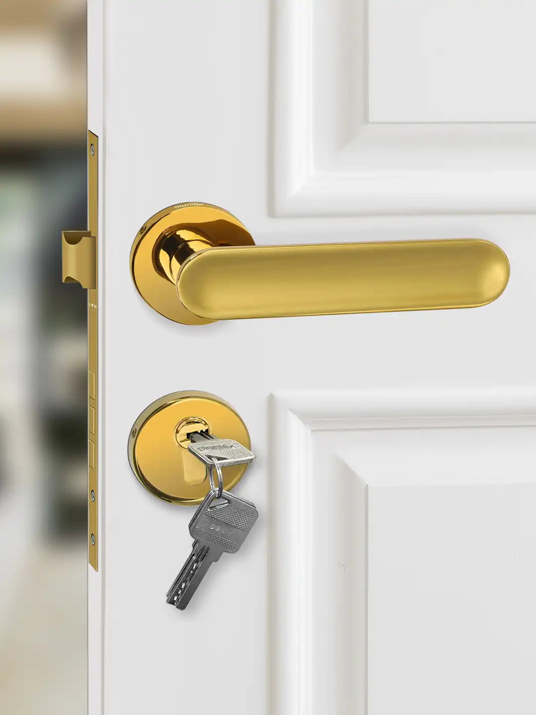 Buy Plantex Aluminium Gold Toned Pull-Push Chrome Handle Door Lock