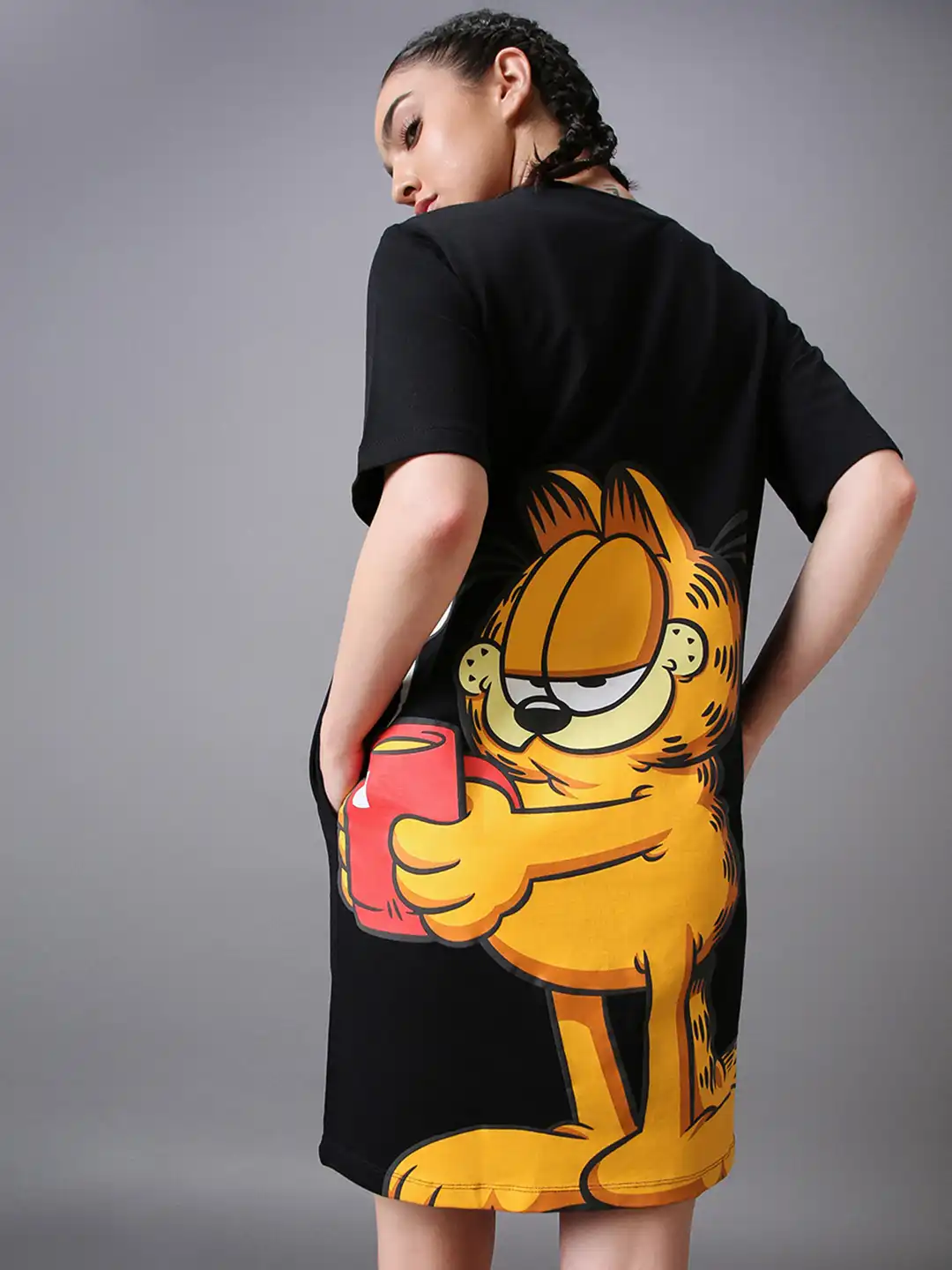 garfield t shirt dress Women's Garfield Hello Go Home Now Graphic T-shirt Dress - Heather Blue