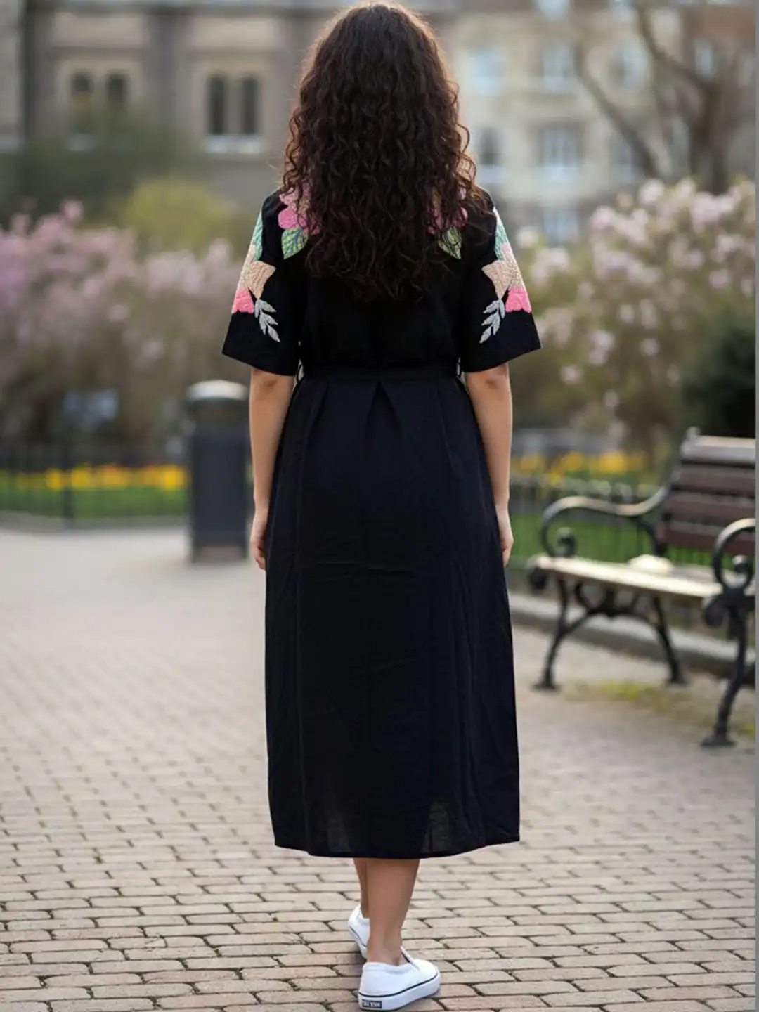 Buy Zolo Label Floral Embroidered Shirt Midi Dress - Dresses for
