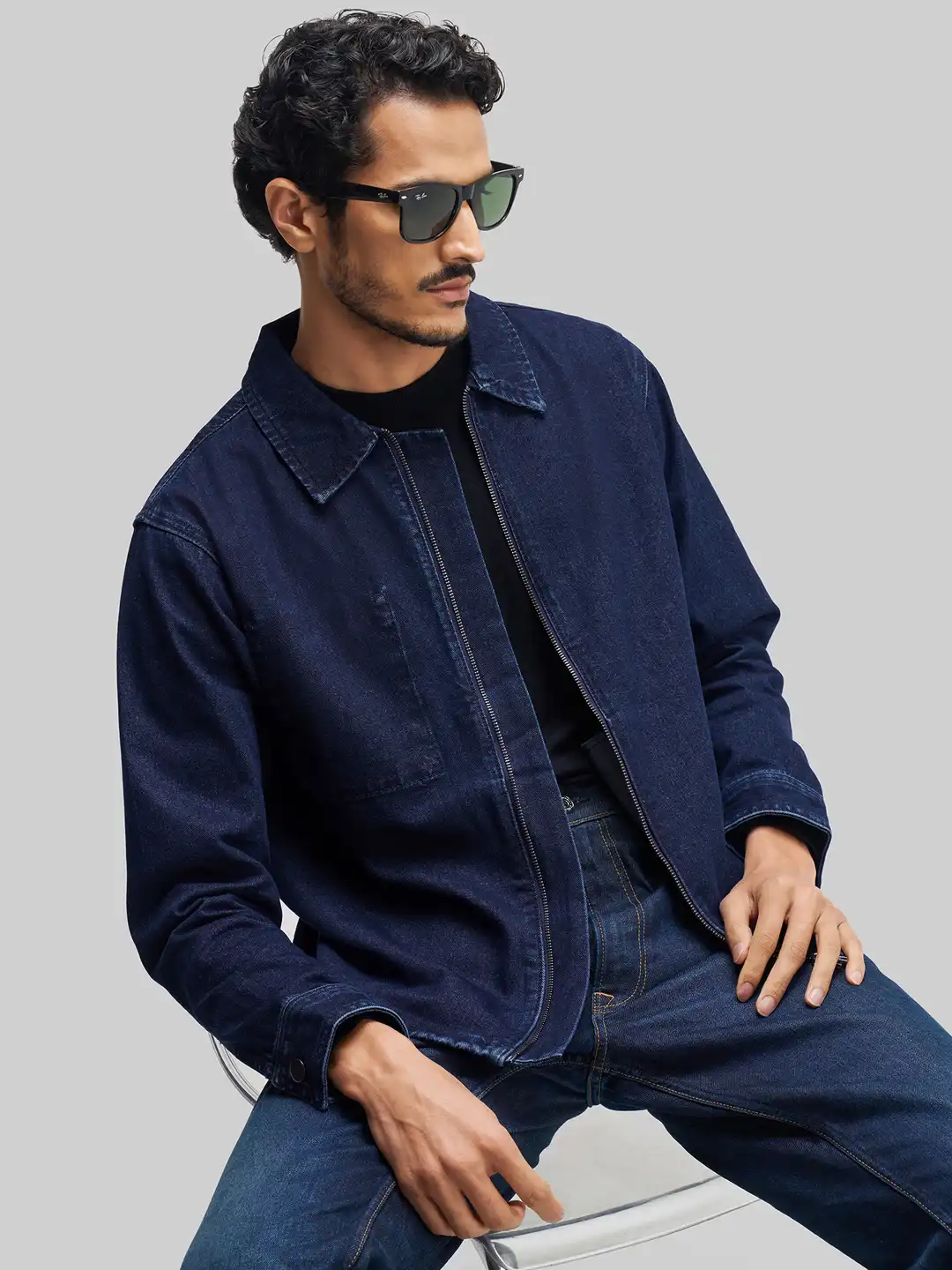 Buy XYXX Men Solid Cotton Denim Zipper jacket - Jackets for Men