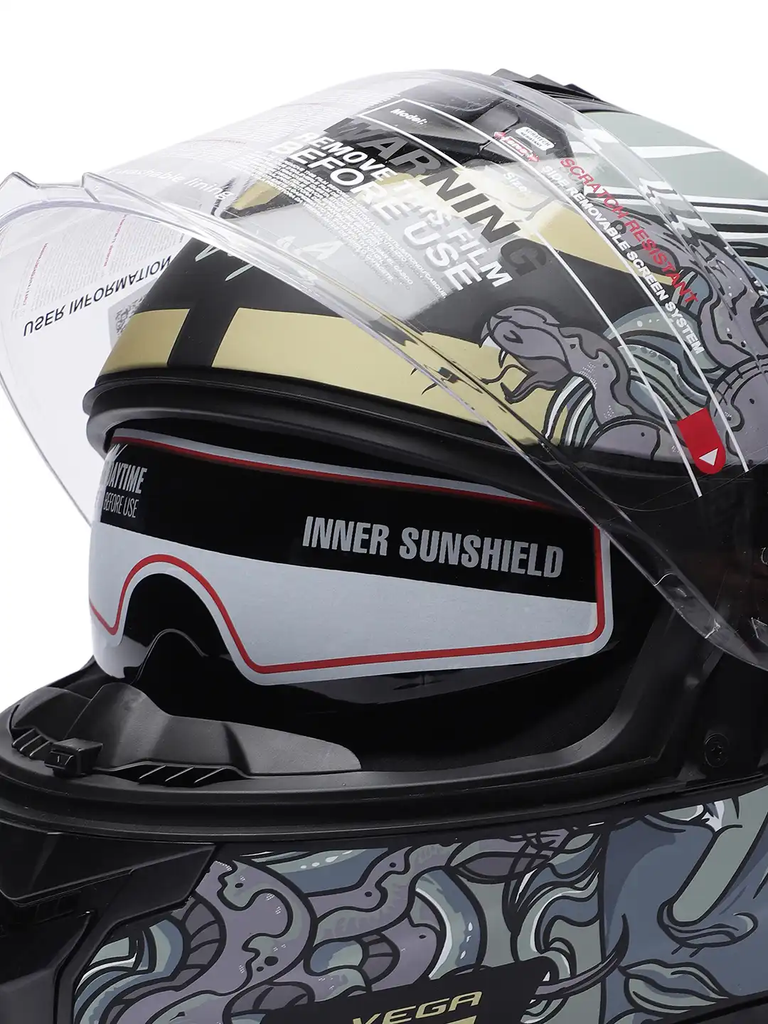 HEAD SPORTS WEAR 華やか花柄　11号 Buy VEGA Zap DV Medusa ISI and DOT Certified Full Face Helmet