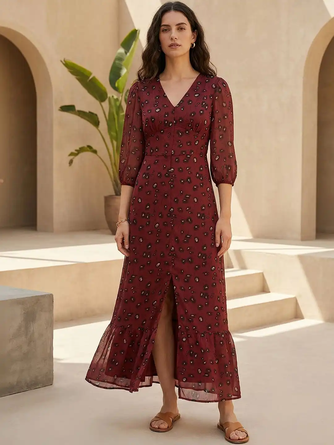 polyester a line dress Buy Globus Slit Floral Gathered Or Pleated Midi A-Line - Dresses for Women 39037075 Women's Bra-Free Beaded Open-Back sale: Afterpay March 2026 120cmLength model Color:Aqua/Silver