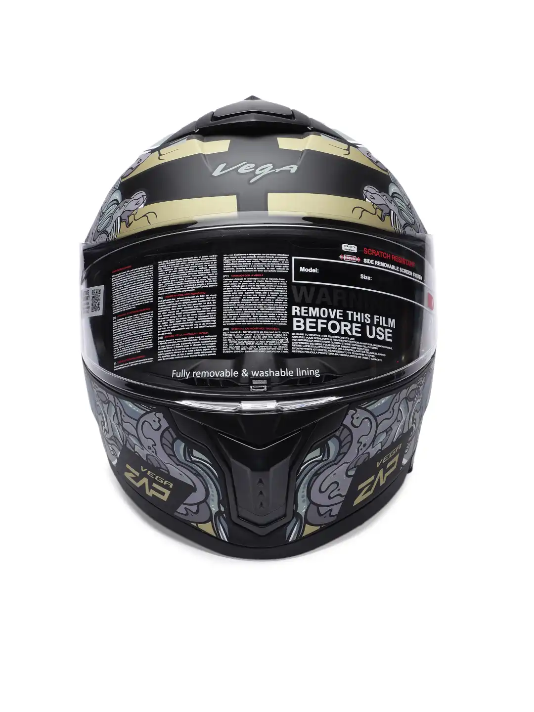 Buy VEGA Zap DV Medusa ISI and DOT Certified Full Face Helmet