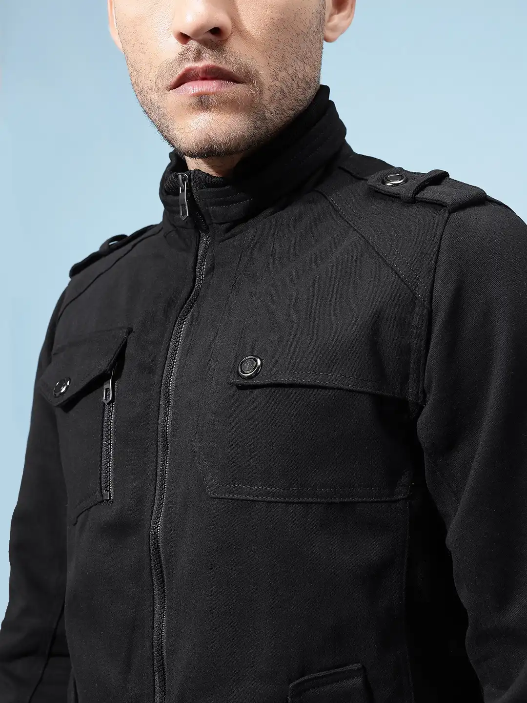 Buy StyleCast x Revolte Dual Collar Zip Detail Bomber Jacket