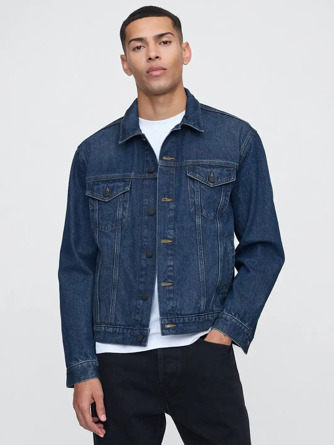 GAP BLUE JEANS スウェード トラッカージャケット M Buy GAP Washed Effect Spread Collar Pure Cotton Denim Jacket