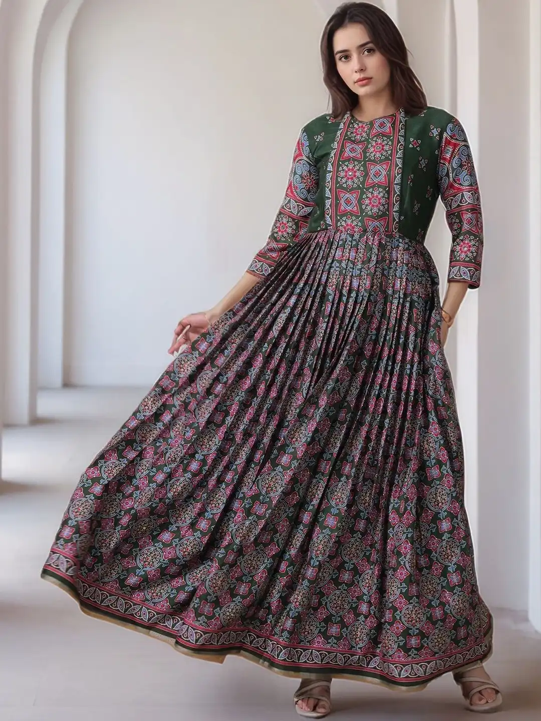 green ethnic dress myntra Buy W Green Ethnic Maxi Dress - Dresses for Women 17167906