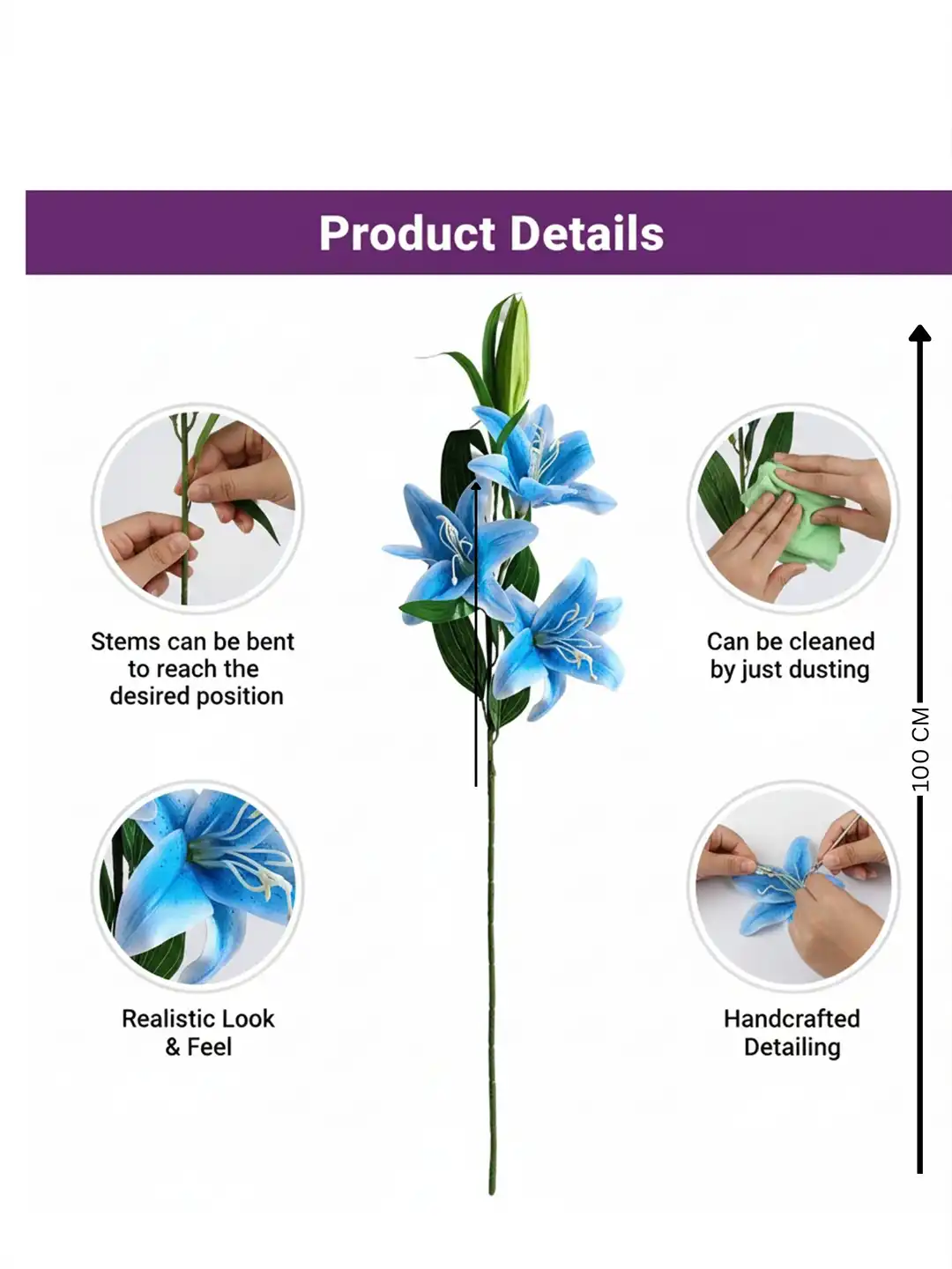 Buy ARTSY Blue Lily Artificial Flower - Artificial Flowers and