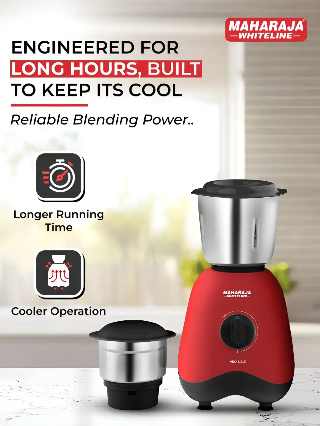 Buy Maharaja Whiteline MG Neo Red Plastic Powerful Vacuum Foot