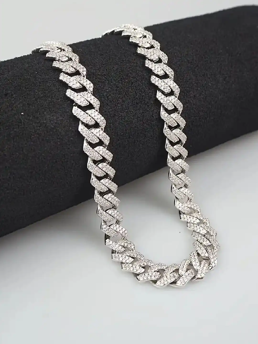 Buy Crazy Fashion Men's Silver-Plated Cubic Zirconia Studded Hip