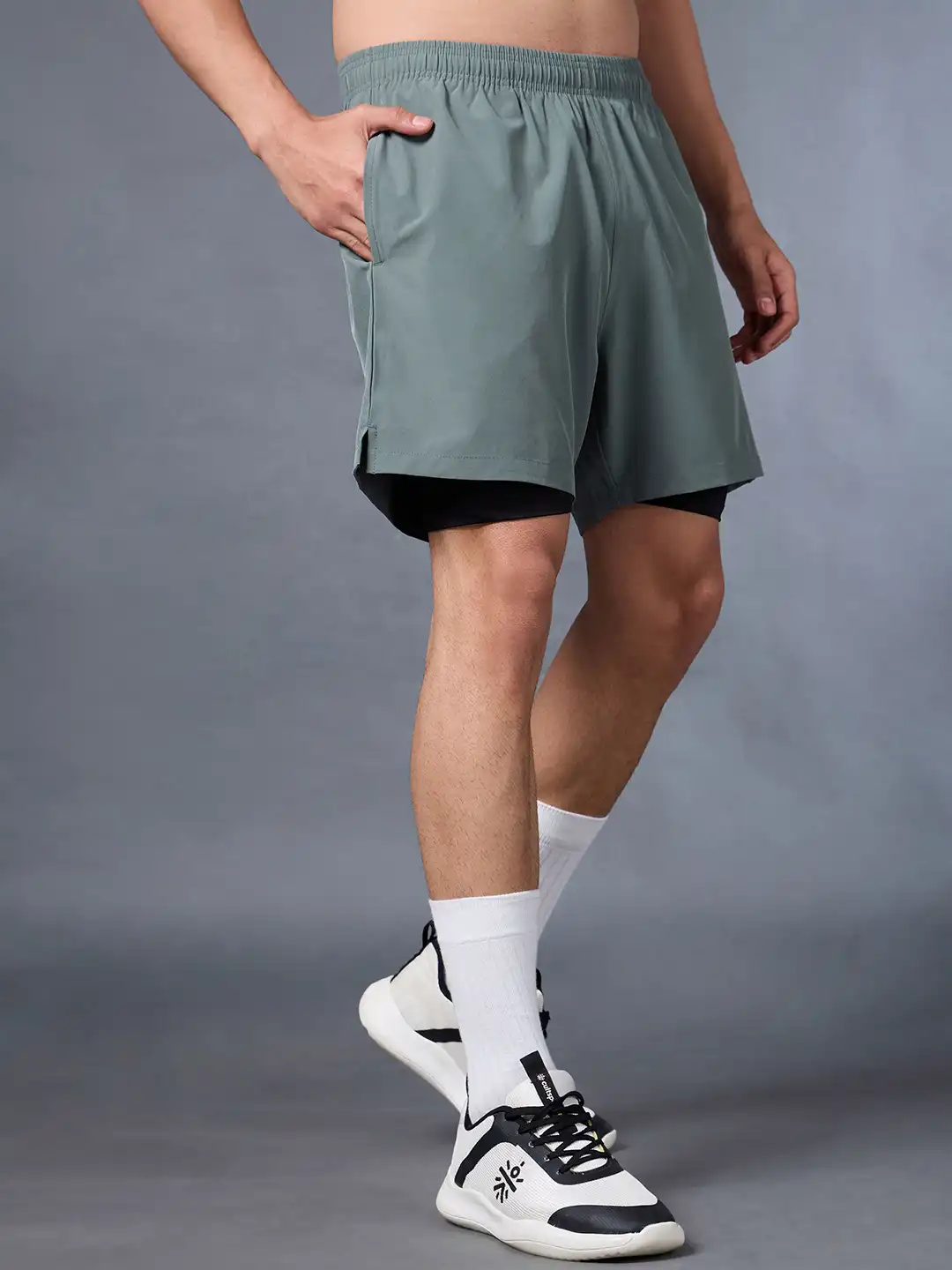Buy CULT Men Run Elevate Sea Green Integrated Shorts - Shorts for