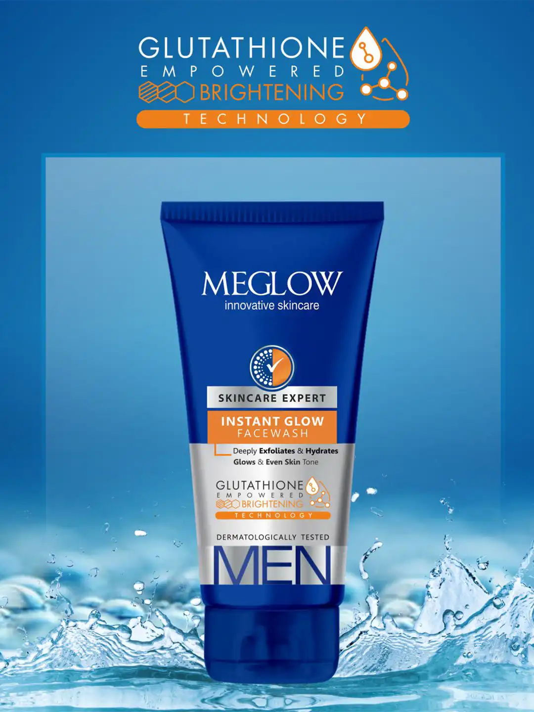 glutathione face wash for men The Man Company Glow Pro toned skin. Buy MEGLOW Innovative Skincare Instant