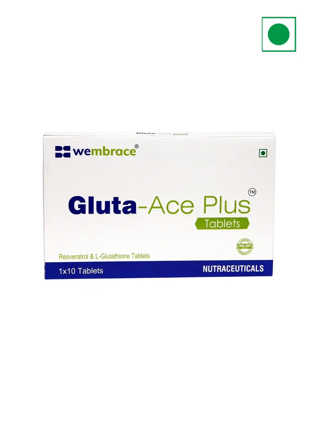 Buy Gluta Ace Plus 500 mg Glutathione & Resveratrol Powerful Antioxidant Support - 10 Tab - Skin Supplements for Unisex 32929519
