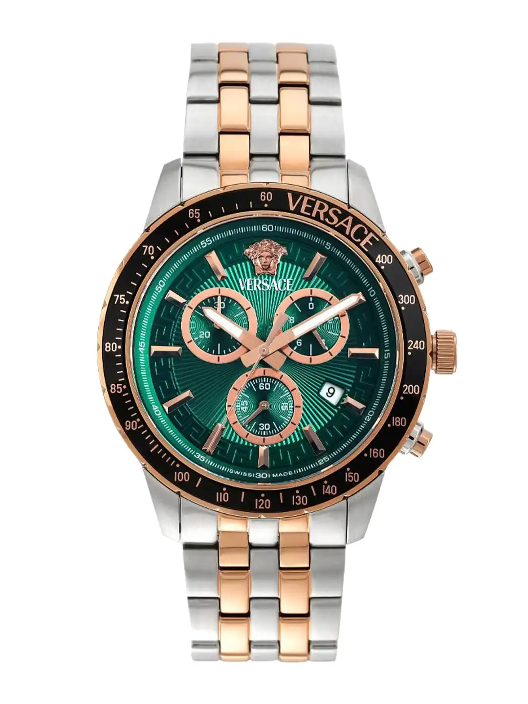 Buy Versace Men Brass Dial & Stainless Steel Bracelet Style Straps Buy Versace Men Brass Dial & Stainless Steel Bracelet Style Straps
