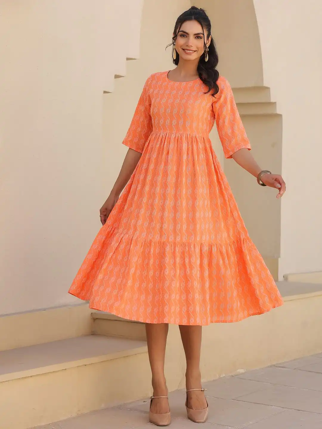 cotton western dress design Teal Cotton Floral Print High Low Western Dress Style Like A Diva