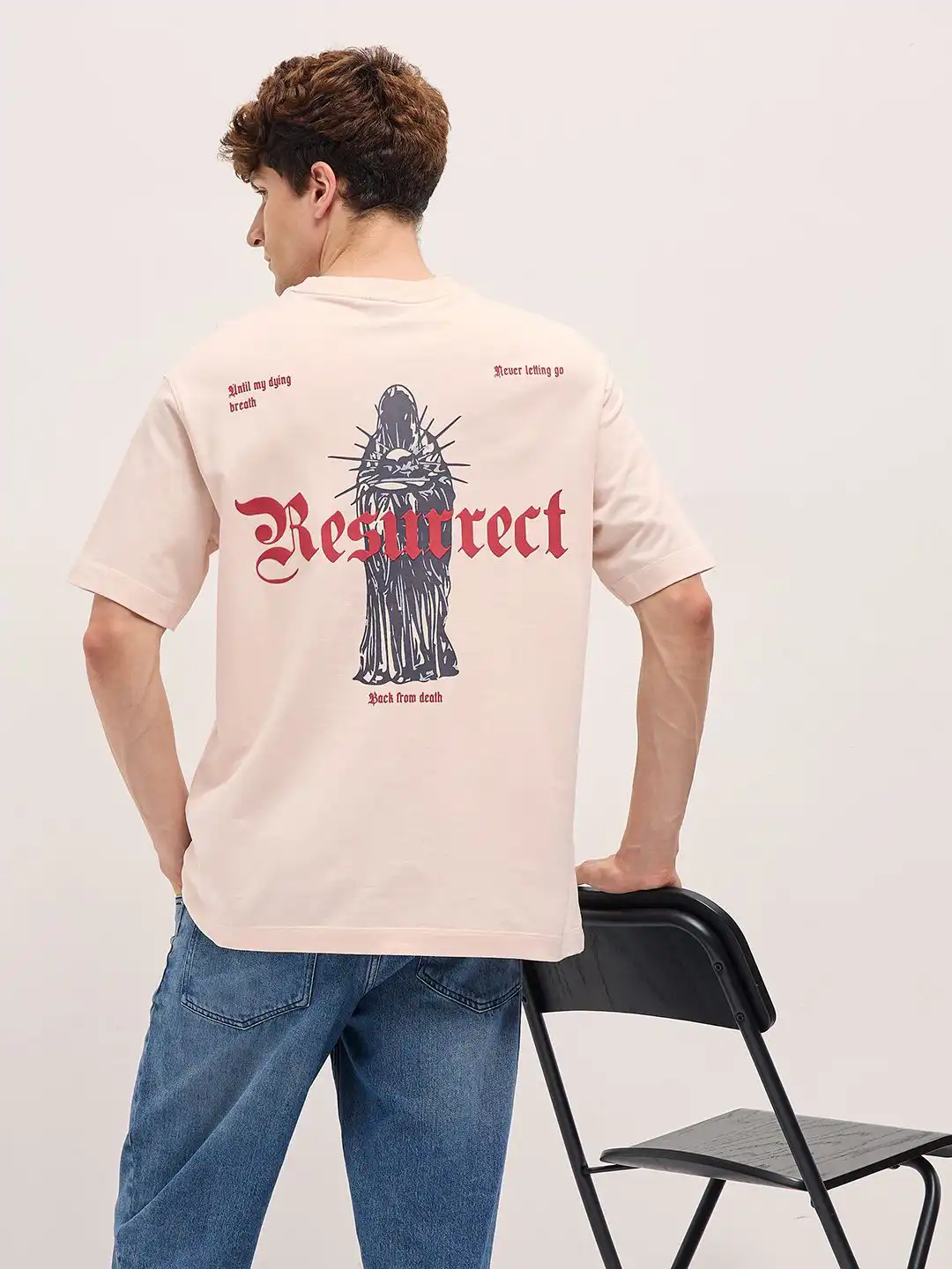 Buy THE BEAR HOUSE Men Graphic Printed Round Neck Cotton Oversized