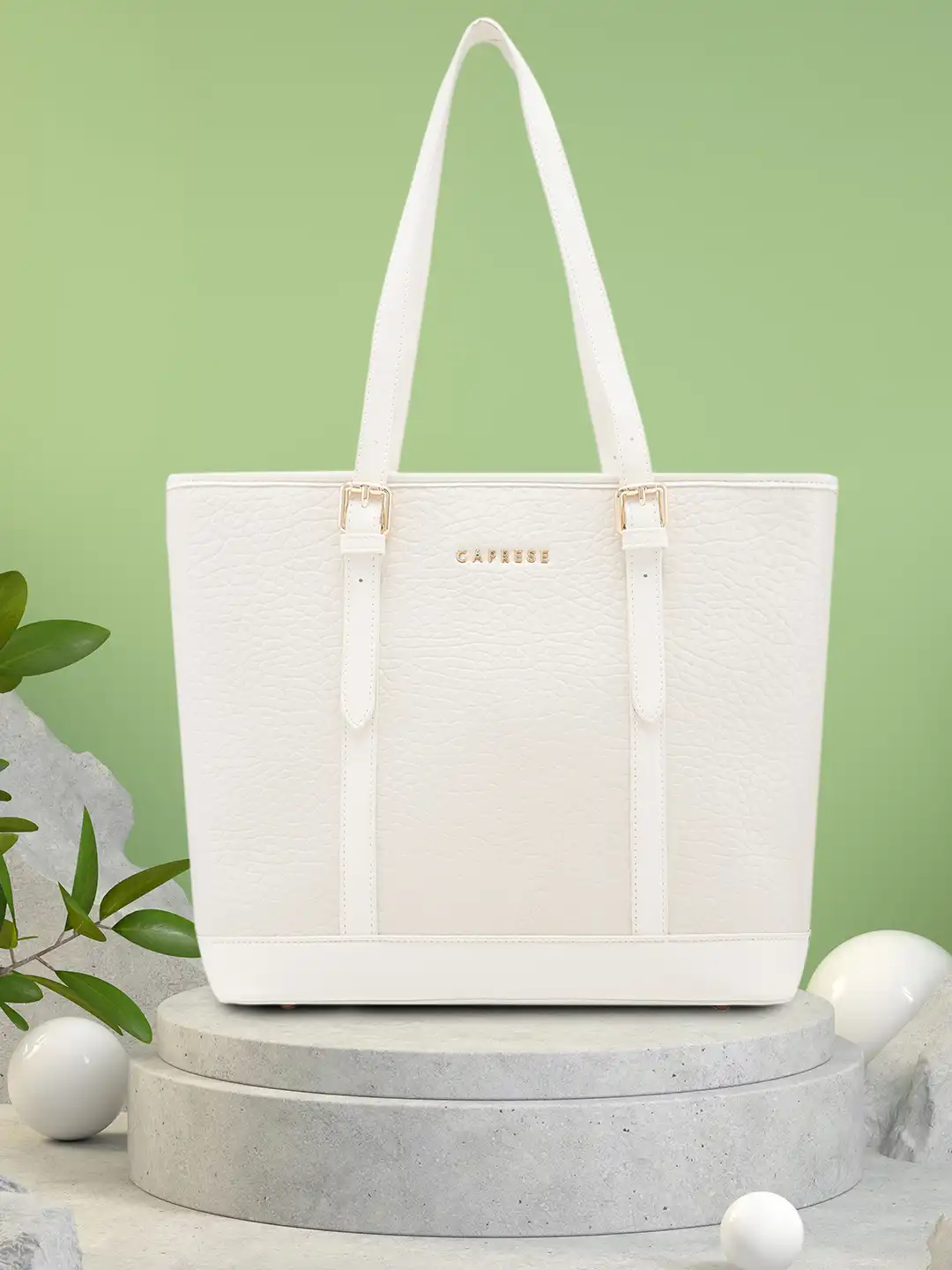 Buy Caprese Georgia Women White Large Tote Bag - Handbags for