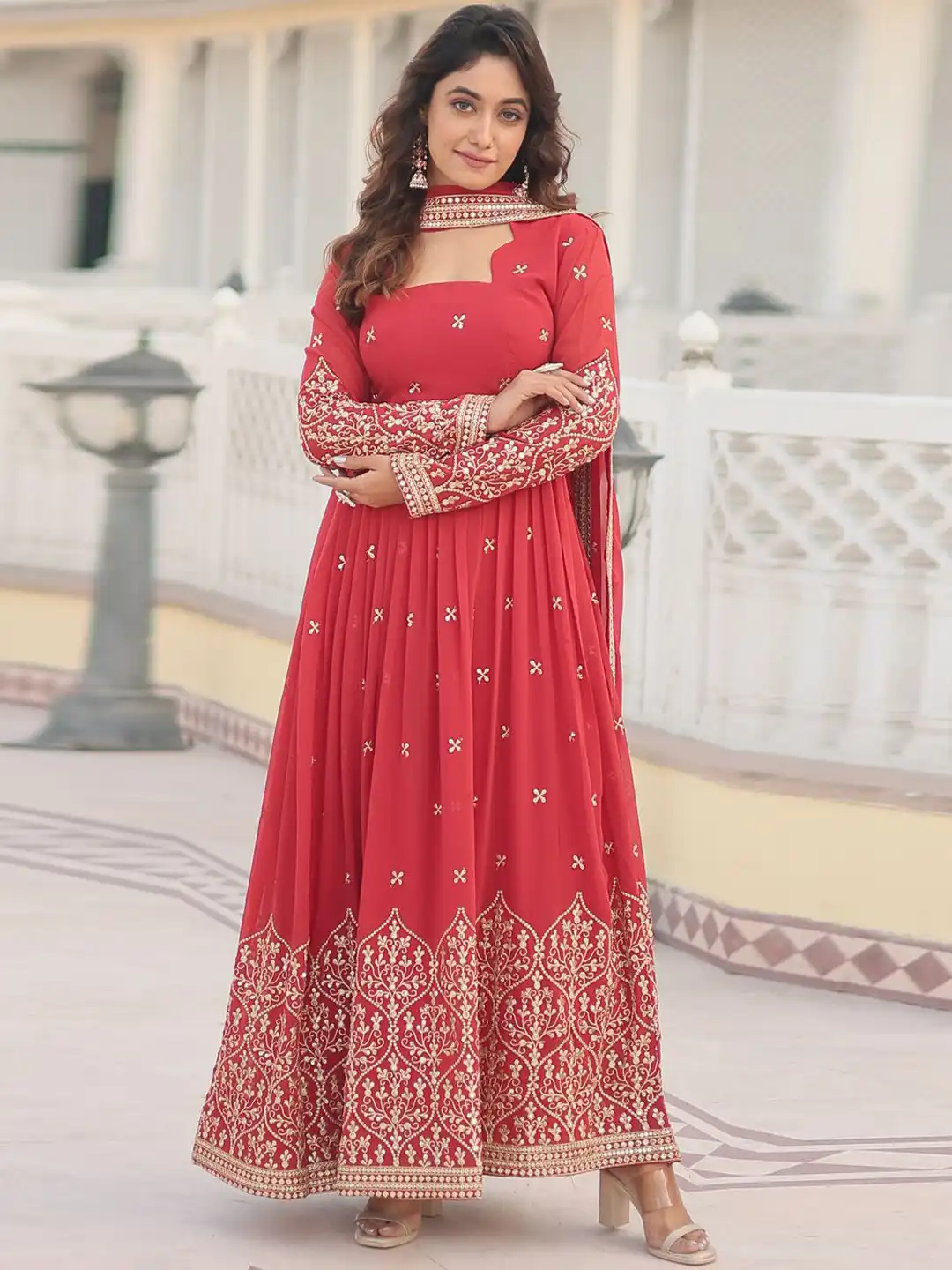 Buy KALINI Women Floral Embroidered Fit and Flare Maxi Ethnic Dresses With Dupatta - Ethnic Dresses for Women 32367376 | Myntra Buy KALINI Women Floral Embroidered Fit and Flare Maxi Ethnic Dresses With Dupatta - Ethnic Dresses for Women 32367376 | Myntra