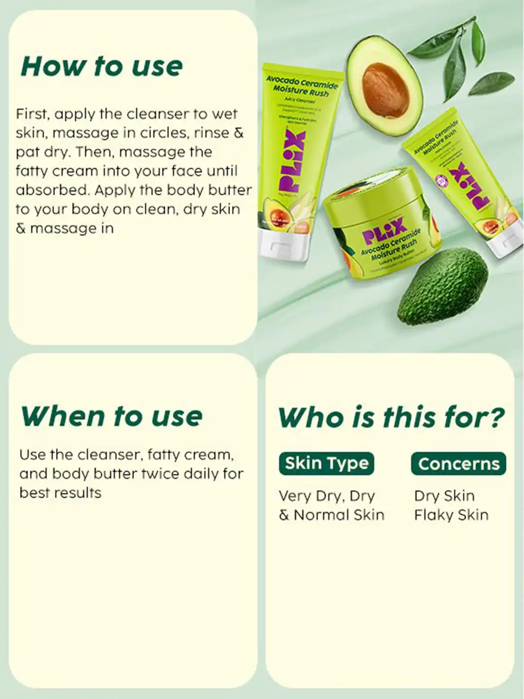 Buy PLIX THE PLANT FIX Set of 3 Avocado Ceramide Moisture Rush